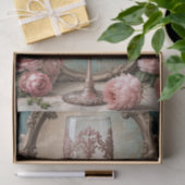 Roos Gouden Rococo Franse Champagne Glas Decoupage Tissuepapier (Geschenk)