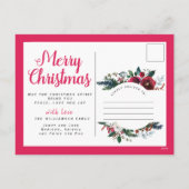 Roos Gouden Rode Bloem Gepersonaliseerd Vrolijk Ke Feestdagenkaart (Achterkant)