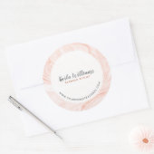 Roos-gouden rondzwerfzirlen ronde sticker (Envelop)