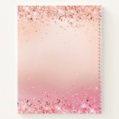 Roos gouden roze ballet dans monogram notitieboek (Achterkant)