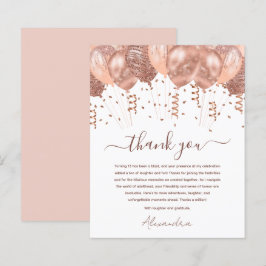 Roos gouden roze ballonnen 13e verjaardagsfeestje