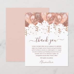 Roos gouden roze ballonnen 13e verjaardagsfeestje