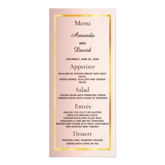 Roos gouden roze beglazing minimalistisch  reclamekaart (Voorkant)