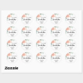 Roos gouden roze bloemenbruiloft save the date ronde sticker (Vel)