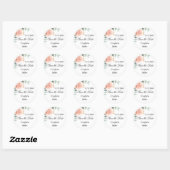 Roos gouden roze bloemenbruiloft save the date ronde sticker (Vel)