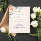 Roos gouden roze bloemenkruis budget Eerste Commun