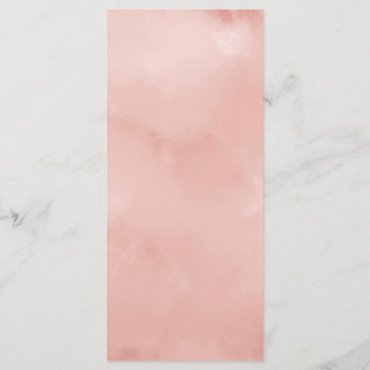 Roos gouden roze blush waterverf bruiloft menu (Achterkant)