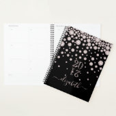 Roos gouden roze diamanten zwart glam 2025 planner (Display)