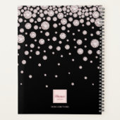 Roos gouden roze diamanten zwart glam 2025 planner (Achterkant)