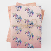 Roos Gouden Roze Eenhoorn Sparkle Inpakpapier Vel (In situ)