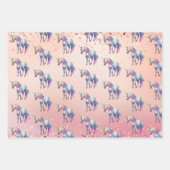 Roos Gouden Roze Eenhoorn Sparkle Inpakpapier Vel (Voorkant)