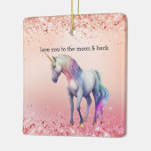 Roos Gouden Roze Eenhoorn Sparkle Keramisch Ornament (Links)