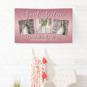 Roos Gouden Roze Folie Fotocollage 16e Verjaardag Spandoek (Insitu)