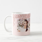 Roos gouden roze foto 50e verjaardag koffiemok (Links)