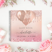 Roos gouden roze glitter op jaarwisseling notitieboek