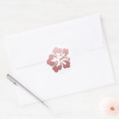 Roos Gouden Roze Hibiscus Hawaiian Flower Ronde Sticker (Envelop)