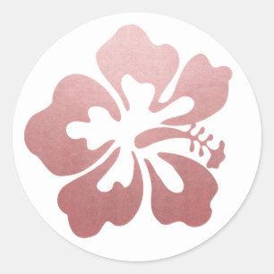 Roos Gouden Roze Hibiscus Hawaiian Flower Ronde Sticker