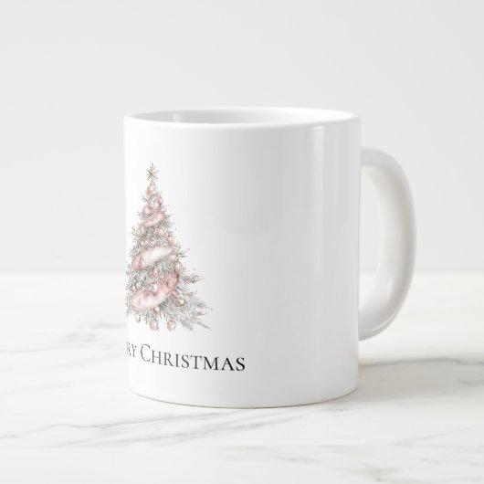 Roos Gouden Roze Kerstboom Grote Koffiekop (Voorkant rechts)