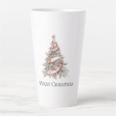 Roos Gouden Roze Kerstboom Latte Mok (Voorkant)