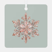Roos Gouden Roze Kerstboom Metalen Ornament (Achterkant)