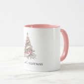 Roos Gouden Roze Kerstboom Mok (Voorkant rechts)