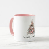 Roos Gouden Roze Kerstboom Mok (Voorkant links)