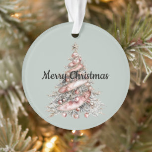 Roos Gouden Roze Kerstboom Ornament