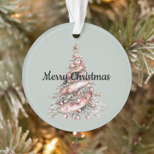 Roos Gouden Roze Kerstboom Ornament (Boom)
