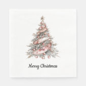 Roos Gouden Roze Kerstboom Servet (Voorkant)