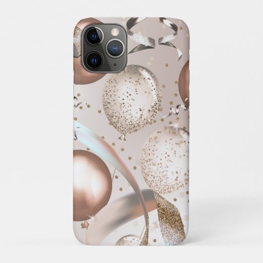 Roos gouden roze lint & glitter ballonnen Case-Mate iPhone case (Achterkant)