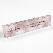 Roos gouden roze monogram modern professioneel naambordje