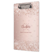 Roos gouden roze monogram script klembord (Links)