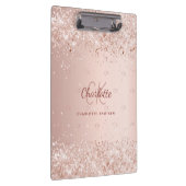 Roos gouden roze monogram script klembord (Rechts)