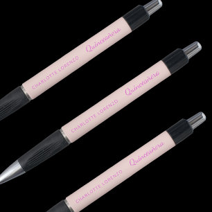 Roos gouden roze naam Quinceanera Pen