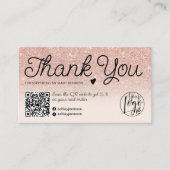 Roos gouden roze orde Dank u wel Qr code foto Visitekaartje (Voorkant)