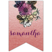 roos gouden roze paarse florale vormgeving vlaggetjes (Eerste vlag)