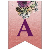 roos gouden roze paarse florale vormgeving vlaggetjes (Derde vlag)