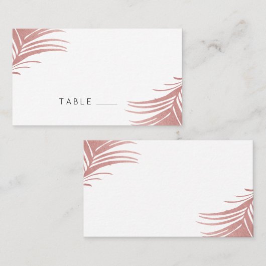 Roos gouden roze palmbladeren Tropical Place Card Plaatskaartje (Voorkant / Achterkant)