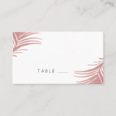 Roos gouden roze palmbladeren Tropical Place Card Plaatskaartje (Voorkant)