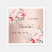 Roos gouden roze rozen bloemen Bevestiging Servet (Voorkant)