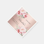 Roos gouden roze rozen bloemen Eerste Communie Servet (Hoek)