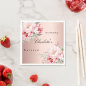 Roos gouden roze rozen bloemen elegante doop servet (Insitu)