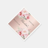 Roos gouden roze rozen bloemen elegante doop servet (Hoek)