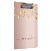 Roos gouden roze sterren naam script glamoureus klembord (Rechts)