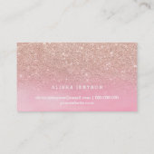 Roos gouden roze waterverf typografie loyaliteit klantenkaartje (Achterkant)