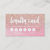 Roos gouden roze waterverf typografie loyaliteit klantenkaartje (Voorkant)