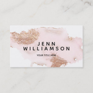 Roos gouden roze zwarte waterverf moderne stijlkaa visitekaartje