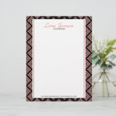 Roos gouden ruitvormig op zwarte achtergrond briefhoofd ontwerp (Staand voorkant)