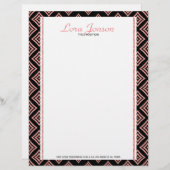 Roos gouden ruitvormig op zwarte achtergrond briefhoofd ontwerp (Voorkant / Achterkant)