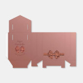 Roos gouden satijnen boog - bedankdoosjes (Uitgevouwen)